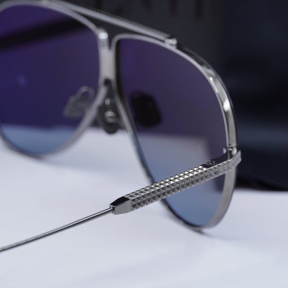 Valentino XVI VLS-100C Aviator Sunglasses - Shiny Black/Brown Gradient main image 8